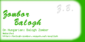 zombor balogh business card